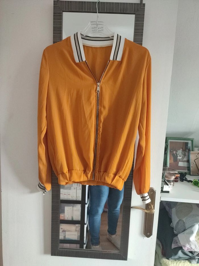 Veste coupe bombers légère jaune orangé - photo numéro 2