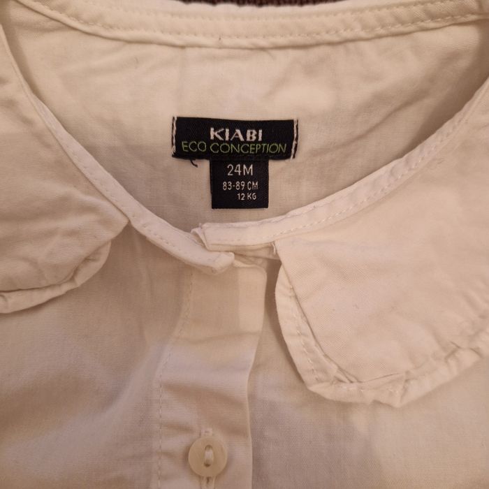 Blouse Blanche Kiabi, Taille 24 mois , Excellent état - photo numéro 3