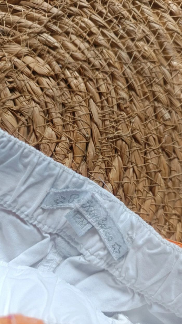 Short blanc et orange Petit Kimbalou 12 mois - photo numéro 4