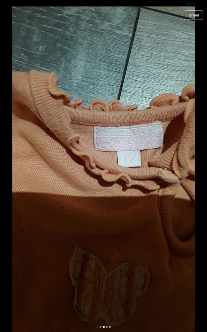 Tee shirt manche longue dessin papillon - photo numéro 4