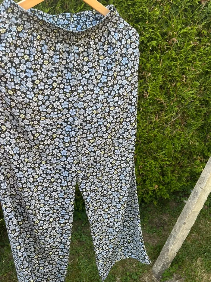 pantalon taille élastique fleurs fluide - photo numéro 3