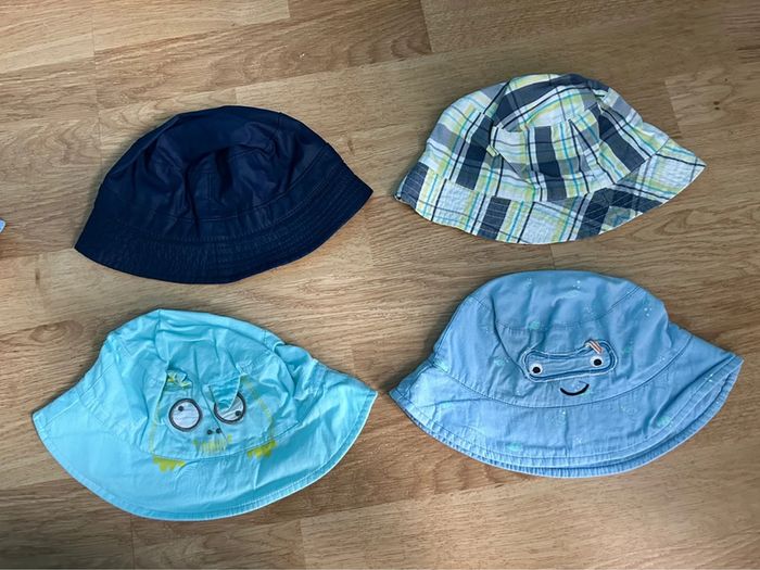 Lot 4 chapeaux été bob garçon 1/2ans