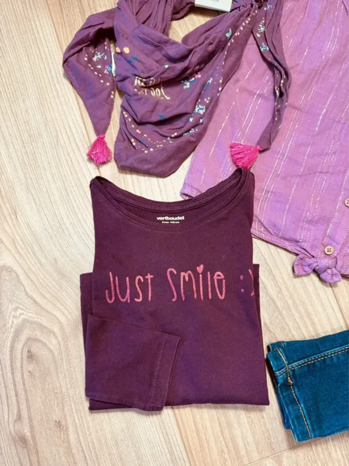 Taille 5 ans tenue 4 pièces fille Multimarque violet bleu * smile * 🌹 - photo numéro 6