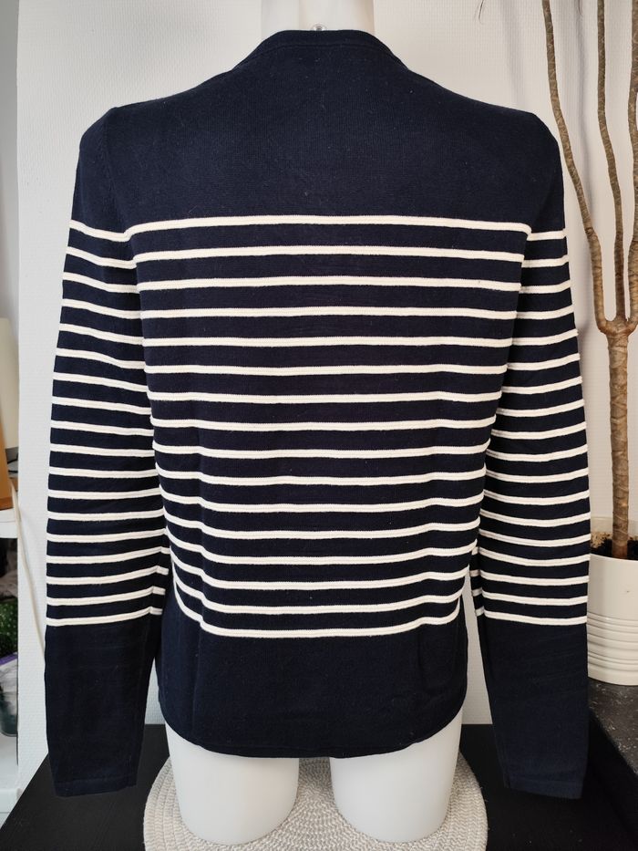 Pull marine à rayures blanches marinière - Tommy Hilfiger Taille S (US - Dimensions en photo) - photo numéro 6
