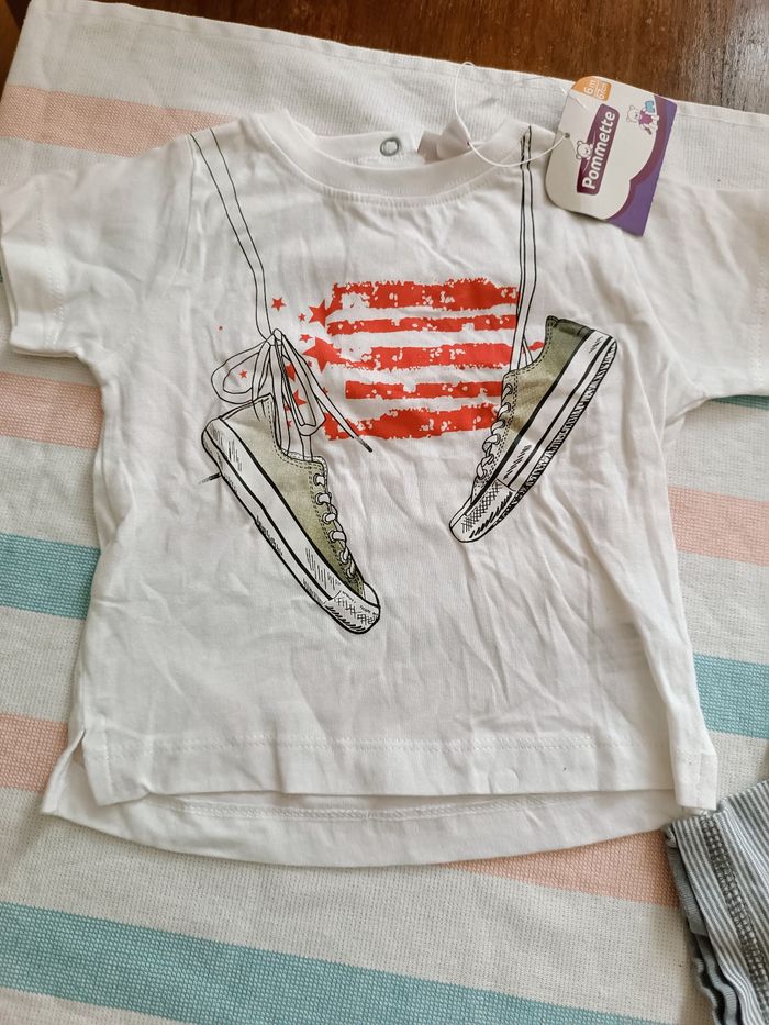 Lot 8 tee-shirts manches courtes 6 mois - photo numéro 2