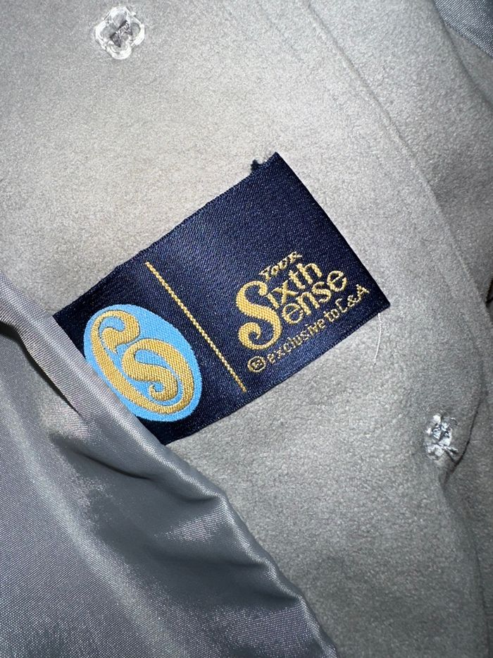 Manteau suédine gris détails tressés Vintage T42 XL - photo numéro 6