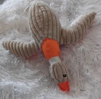 Doudou peluche oie beige et orange - Bubimex