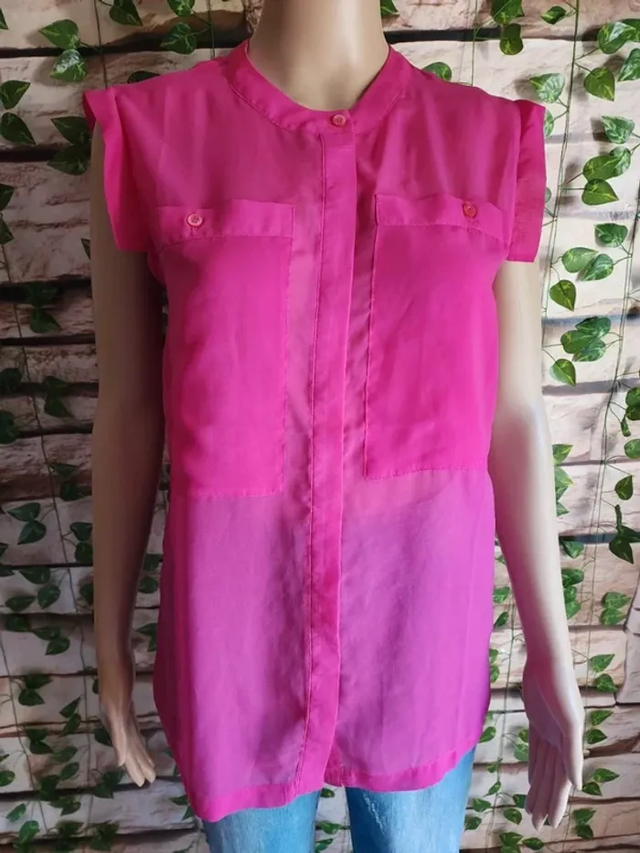 🌸Blouse rose Transparente Lahalle Taille 40 🌸 - photo numéro 2