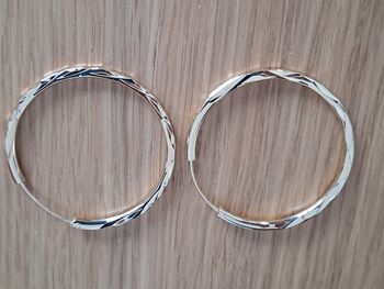 Créoles carrées plaquées ot 14 carats