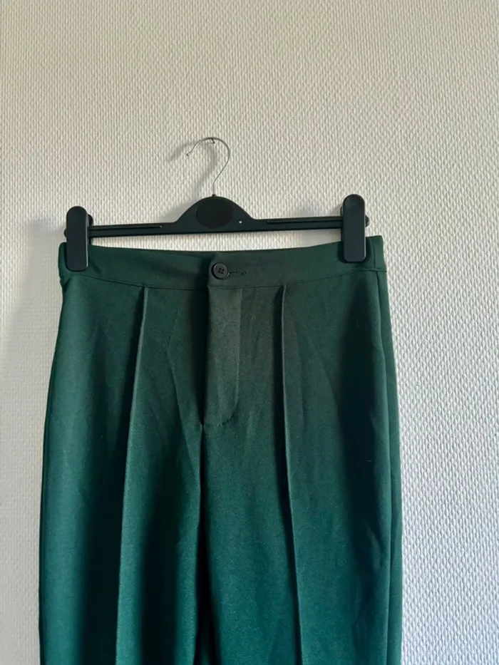 Pantalon fluide évasé vert - photo numéro 2