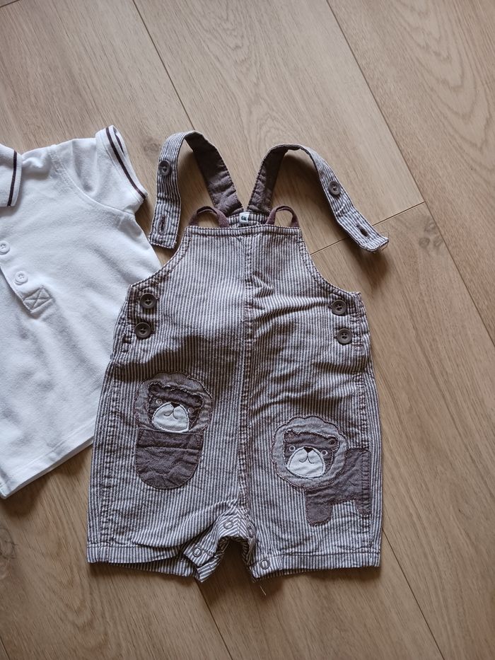 Ensemble salopette short + polo 6 mois - photo numéro 3