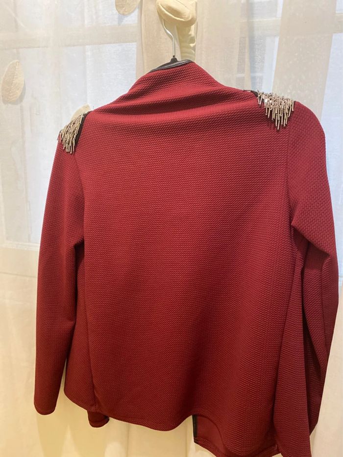 Veste bordeaux viscose taille unique - photo numéro 3