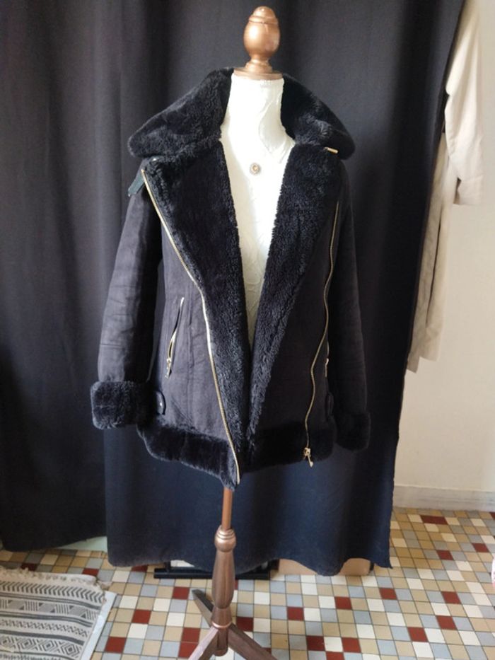 #aline11052405 blouson en daim fourrure a l intérieur