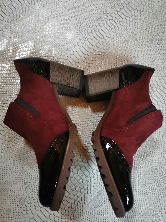 Chaussures à talons noires et bordeaux Tamaris - photo numéro 4