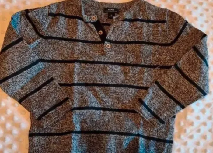 Pull fin gris rayé kiabi