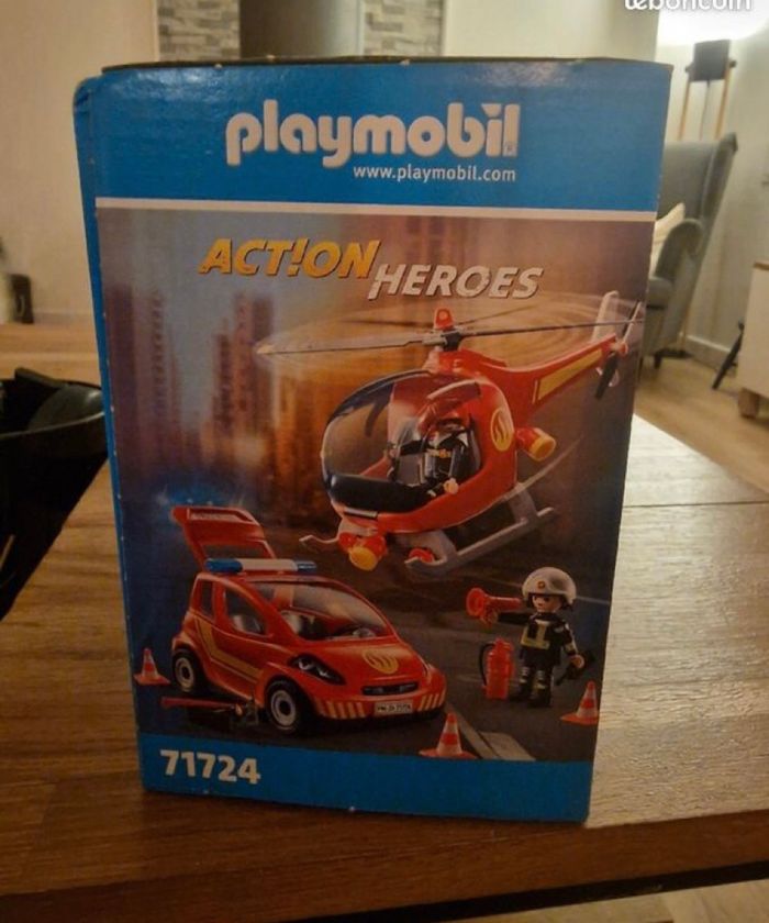 Playmobil pompier qui hélicoptère neuf sellé - photo numéro 4