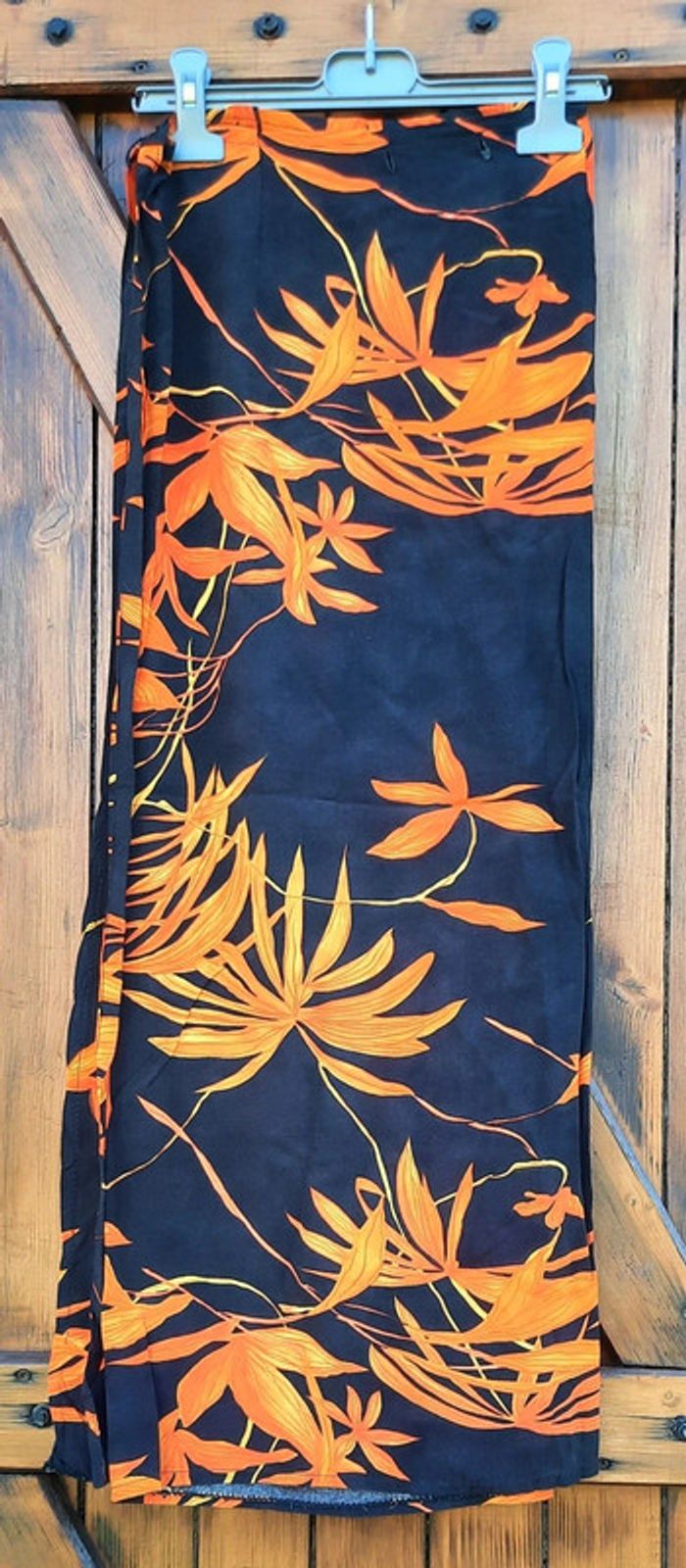Paréo jupe portefeuille noir et orange, taille unique - photo numéro 2