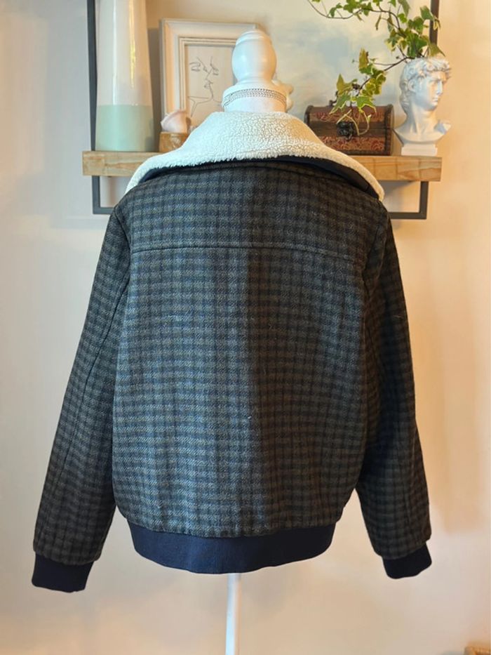 Veste teddy à carreaux en laine Monoprix Premium – Taille 42 - photo numéro 6