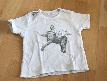 Tee shirt blanc manches courtes 6 mois Grain de blé