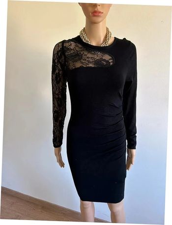 Robe pull noire neuve à manches longues avec dentelle Morgan taille XS (valeur 55€)