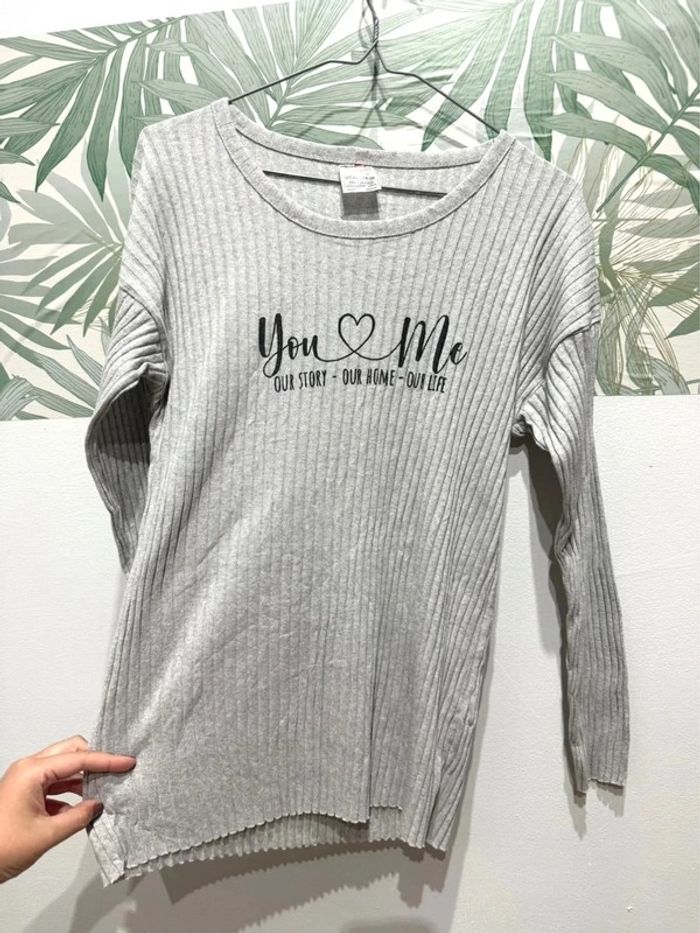 Pulls fins gris 100 % coton / Pulls fins gris 100 % coton