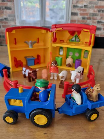 Ferme transportable + tracteur playmobil 1.2.3 