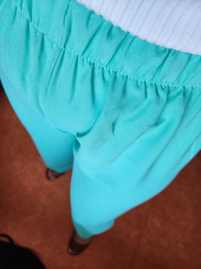 Pantalon à jambes larges / palazzo turquoise TU 36/40 - photo numéro 3