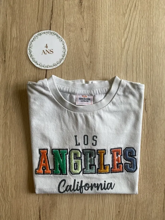 Tee-shirt manche courte blanc Los Angeles garçon 4 ans Tape à l’œil - photo numéro 5