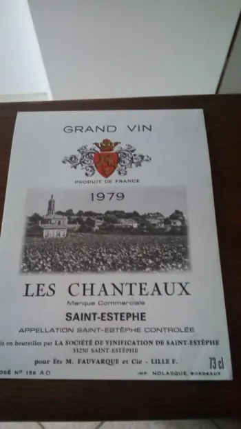 étiquette de Vin les chanteaux saint estephe 1979 -