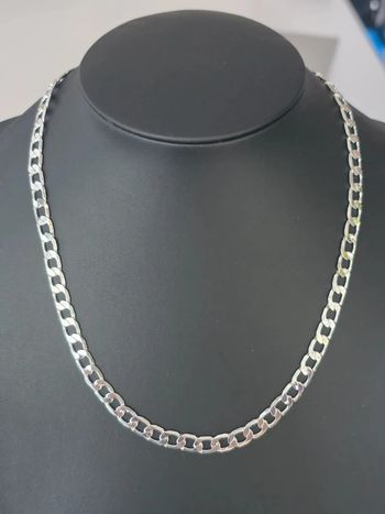 Collier maille gourmette 6mm 45cm plaquage argent