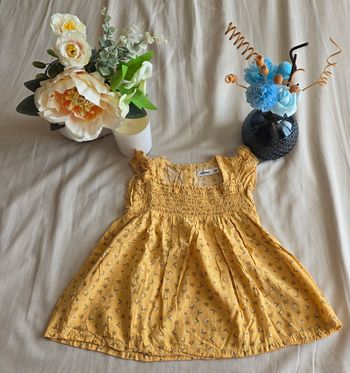 Gémo Robe Coton Moutarde Très bon état 6 mois