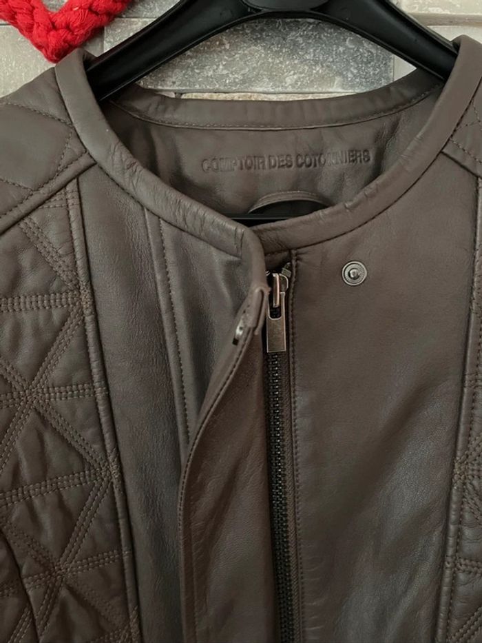 Veste en cuir femme comptoir des cotonniers - photo numéro 4