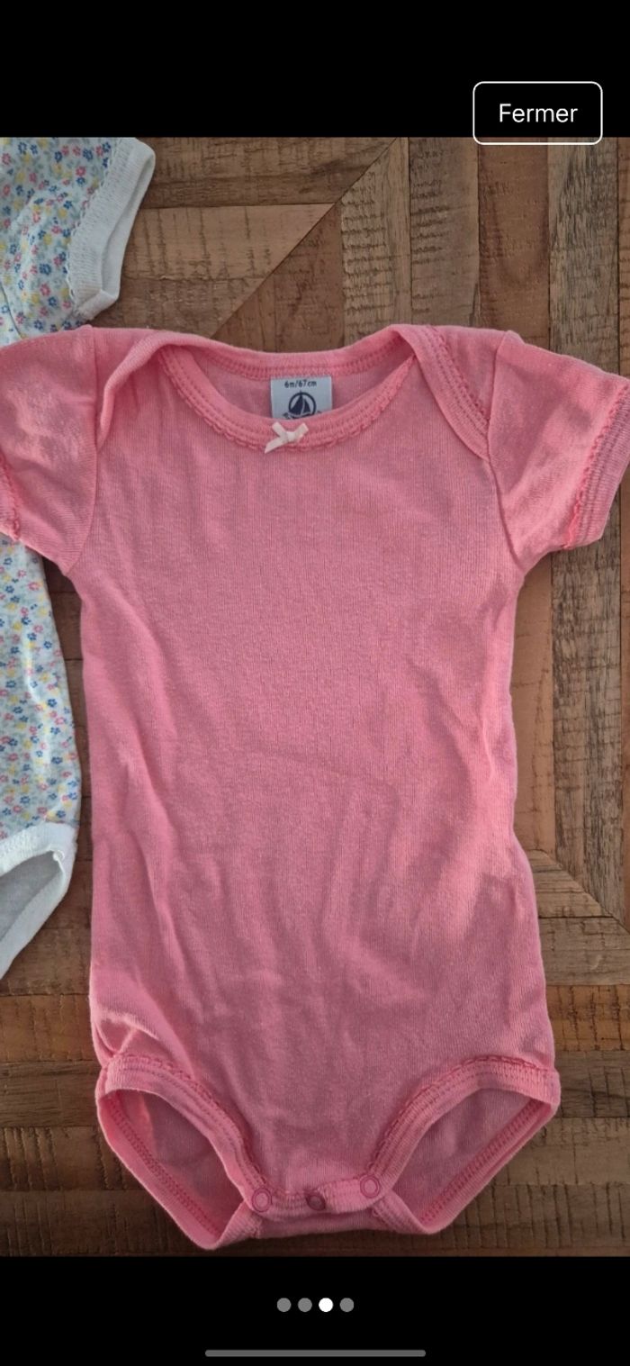 Lot 2 bodies petit bateau 6 mois - photo numéro 3