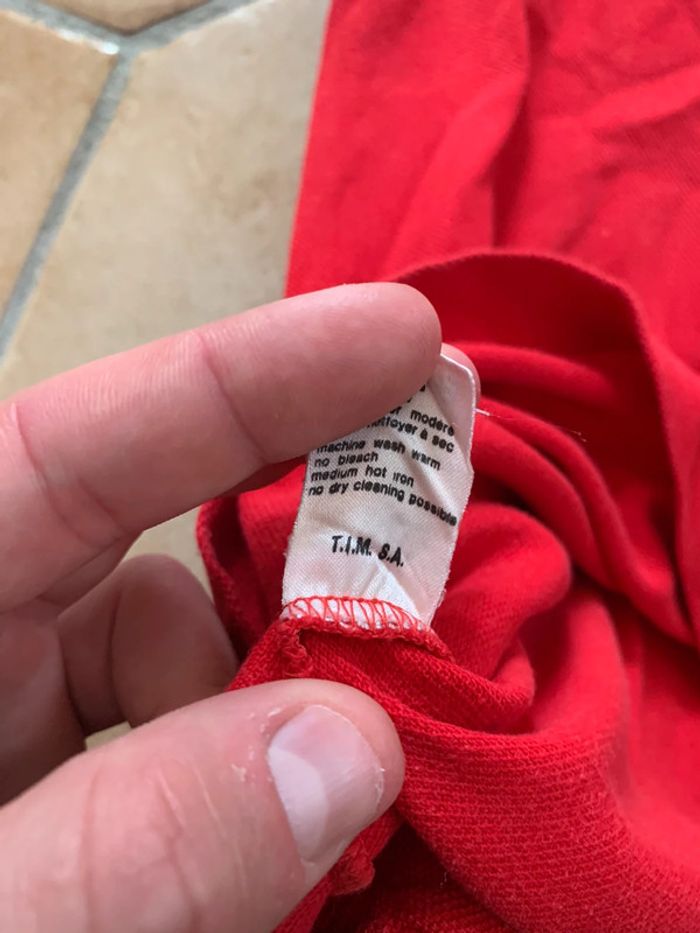 Polo vintage Lacoste Rouge - photo numéro 6
