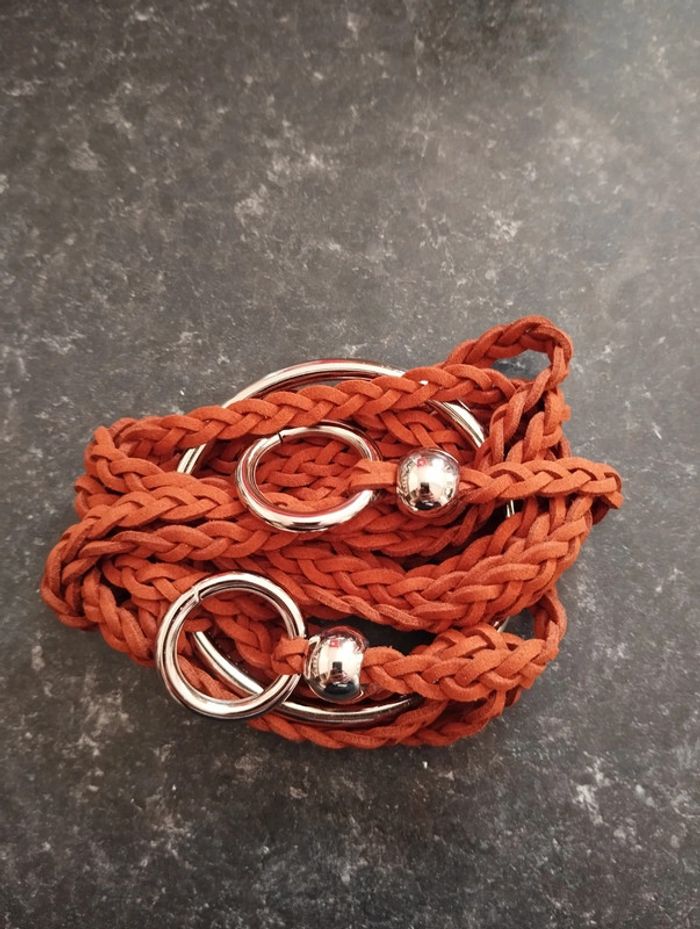 Neuve Ceinture décorative marron avec anneaux