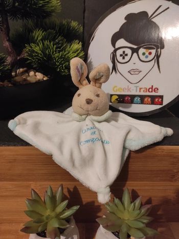 Doudou Et Compagnie Knuffel Plush Peluche Lapin Marron Bleu #geektradedoudou