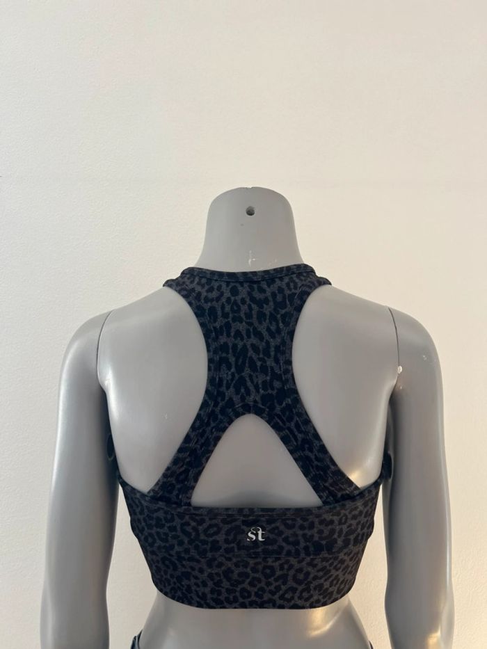 Brassière de sport léopard grise confort - photo numéro 3
