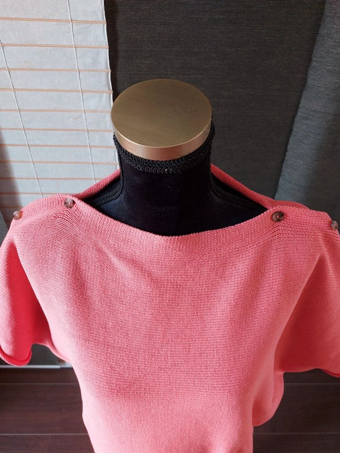 Pull manches courtes corail - photo numéro 2