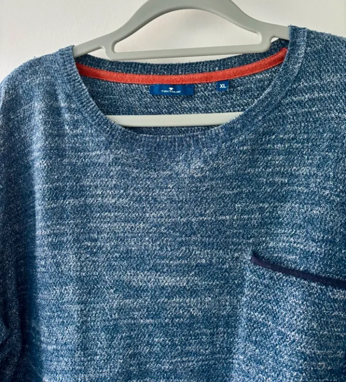 Pull bleu chiné Tom Tailor – Taille XL - photo numéro 3