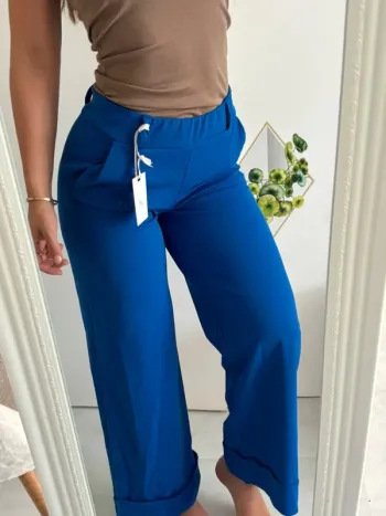 Pantalon palazzo bleu électrique