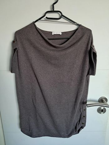 Pull long à manches courtes gris femme promod taille 38