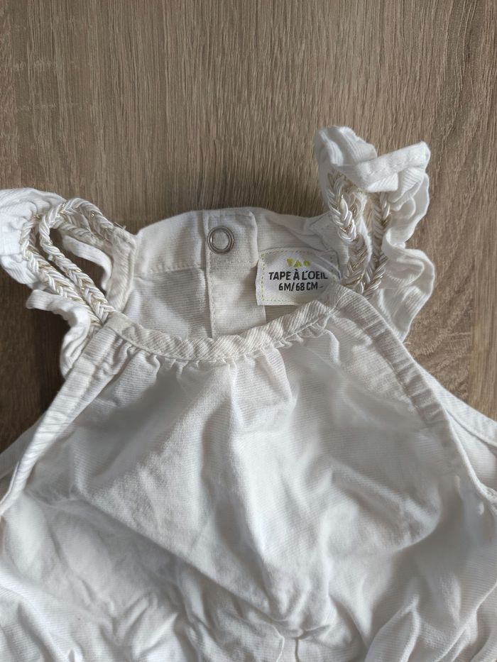 Combishort blanche et dorée bébé fille 6 mois Tape à l'oeil - photo numéro 3