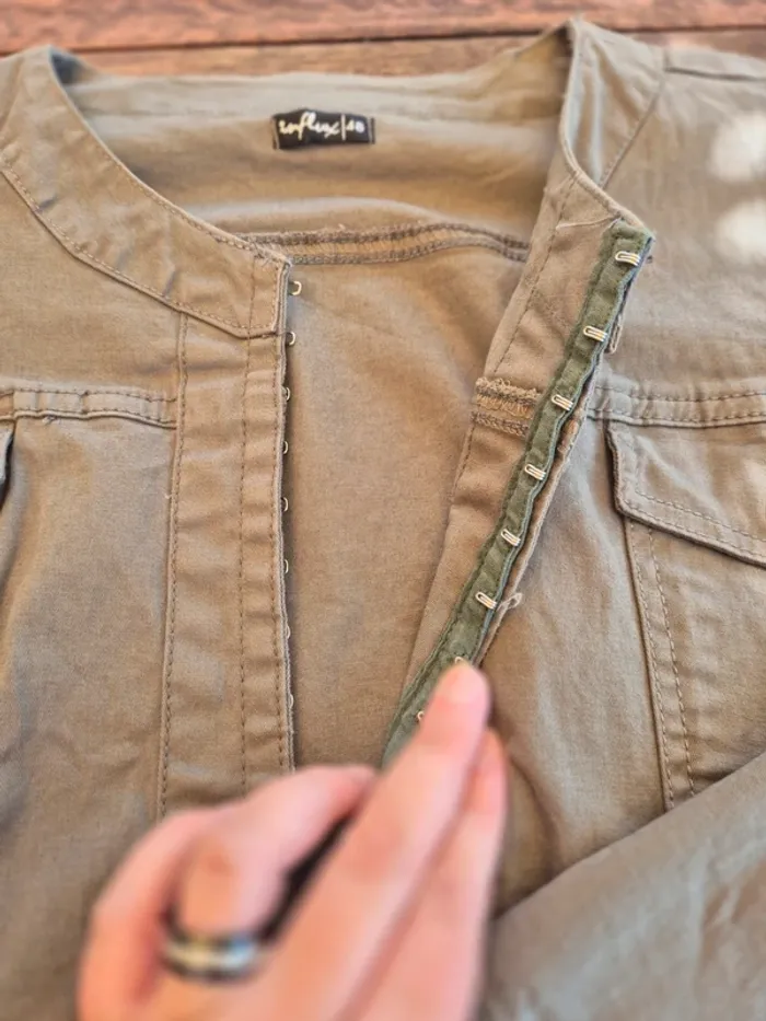 Veste courte en jean kaki Influx T.44 - photo numéro 5