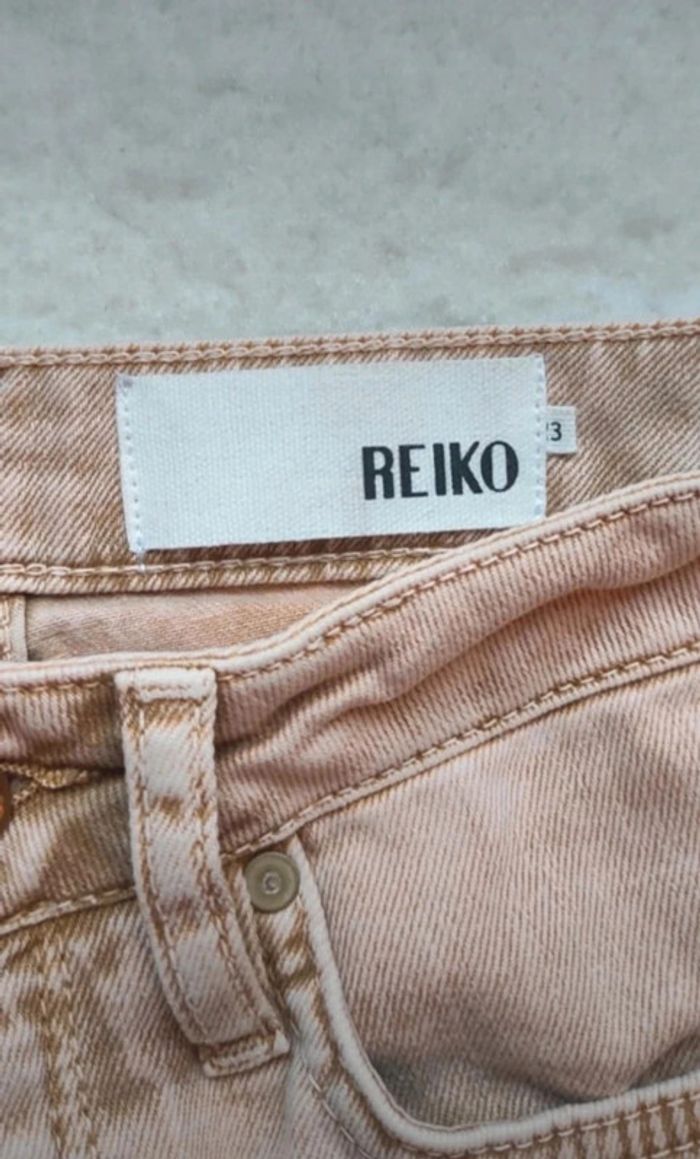 Magnifique jean Reiko neuf beige pêche W23 taille haute - photo numéro 5