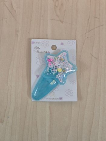 Pince à cheveux shaka shaka étoile bleu 