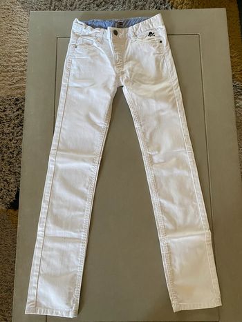 Pantalon Tape à l'Oeil jeans fille blanc coupe droite 14 ans