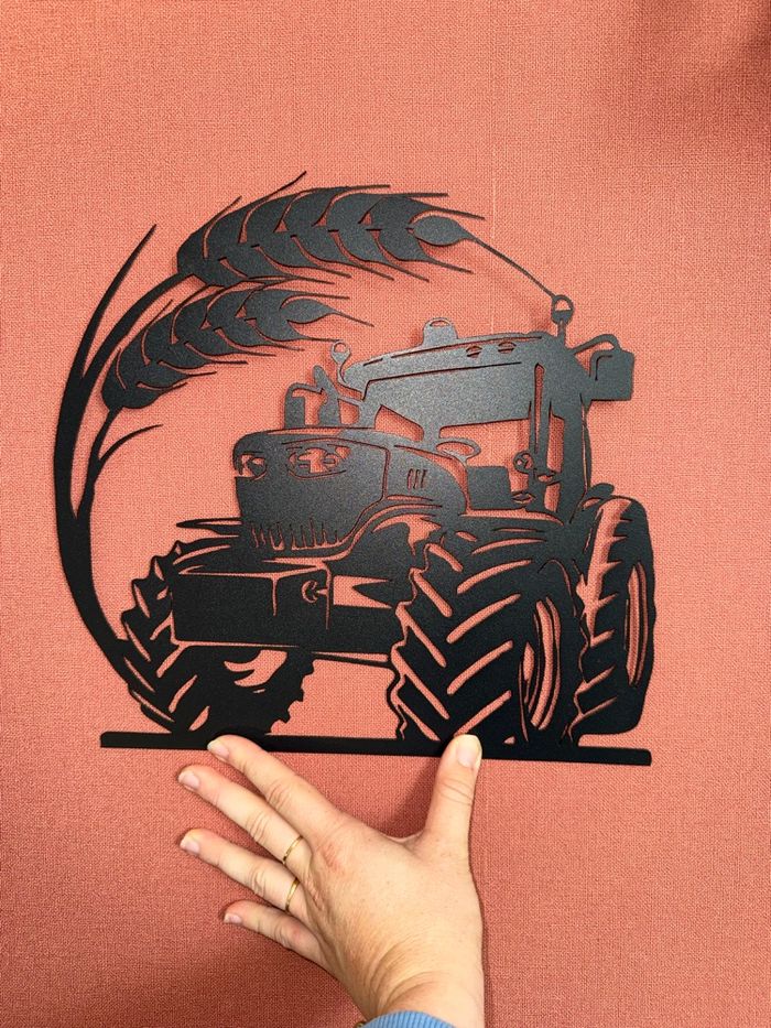 Décoration murale en métal tracteur