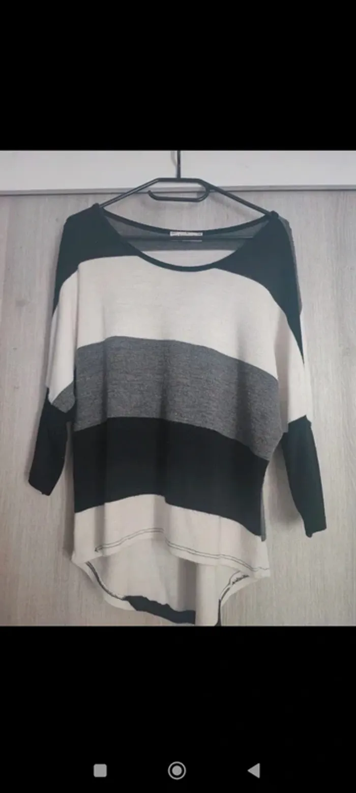Pull fin femme taille 38 manches 3/4