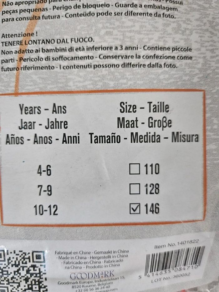 Déguisement taille 10 / 12 ans - photo numéro 3