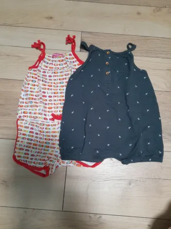 Lot de 2 barboteuses fille 12 mois